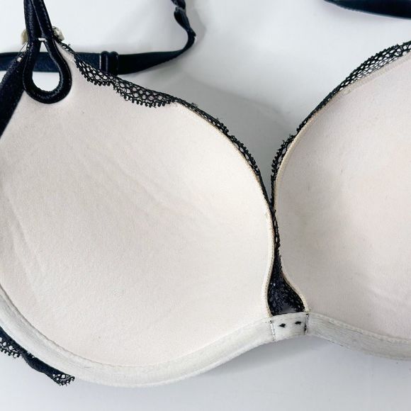 Victoria's Secret Sexy Little Things Push-up Bra 34C Black Lace Rhinestones - Picture 10 of 10